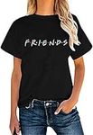 ALAPUSA Friend TV Show Shirt Women's Casual Graphic Tees Tops Black M