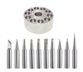 Shinenow T18 Soldering Tips 10pcs Pack for HAKKO FX-888D,FX-888,FX-600,FX-8801 Tools T18 Tip Series Plus A Solid Tip Holder