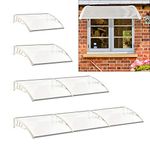 The Fellie Rain Canopy Door Canopy Awning Front Door Canopy for Outdoor Window Porch Shade Patio Roof Cover UV Protection, (Cream White/L270xW100xH28cm)