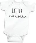 Bump and Beyond Designs Baby-Boys Pregnancy Announcement to Family Little Cousin Leotard White, 0-3 Months