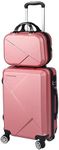 Slimbridge 2pcs 20" Travel Luggage Set Baggage Carry On Suitcase Bag Rose Gold