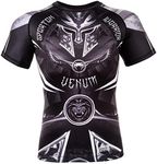 Venum mens Full Coverage Venum Gladiator 3 0 Short Sleeve Rashguard Black White L, Black/White, Large US