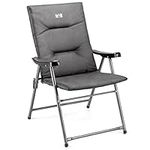 Trail Monarch Folding Camping Chair Padded High Back Outdoor Garden Armchair Seat (Grey & Black)