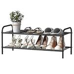 GILLAS 2 Tier Shoe Rack,Shoe Organizers,Metal Shoe Rack for Closet,Shoe Storage for Entryway,Hallway,Bedroom-Black