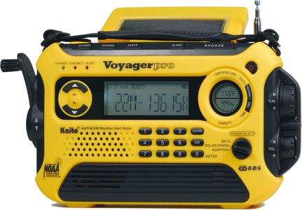 Kaito Voyager Pro Solar Dynamo Emergency Radio – AM/FM/SW/NOAA, Yellow