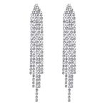 SELOVO Chandelier Tassel Dangle Linear Drop Earrings Party Jewelry Clear Austrian Crystal, cystal, crystal