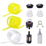 VooGenzek 10 PCS Fuel Line Mower Fitting Kit, 1m Fuel Hose, Petrol Filter, Filter Primer Bulb, Fuel Tank Seal Grommet, for Mower Strimmer Chainsaw Trimmer Blower Garden Machine Fitting