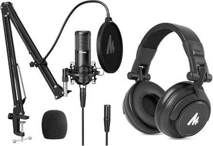 MAONO MH601 Professional Studio Monitor Headphones Podcast Microphone PM320S