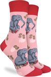 Good Luck Sock Women's Elephant Putting on Shoes Socks, Adult