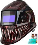 ARCCAPTAIN Welding Helmet Auto Darkening, 1/1/1/1 True Color Welding Hood, 4 Arc Sensor 1/25000s Response Time Solar Powered Weld Hood Helmet, Alien