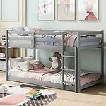 ZJIAH Bunk Bed Twin Over Twin, Floo