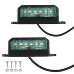 AOHEWEI 2 x LED License Number Plate Lights Rear License Plate Lamps 12~24V Waterproof Perfect for Car Trailer Truck Lorry or Boat