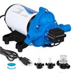 DC HOUSE Water Pressure Diaphragm Water Pump 110V AC 4.0 GPM 50 PSI with Pressure Switch, On Demand Self Priming Water Booster Pump for Irrigation Rain Barrel RV Marine Yacht Caravan