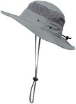 Muryobao Toddler Child Kids Sun Hat Summer UV Protection Hats Bucket Cap for Beach Fishing, Light Grey, 6-12 Months