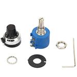 Potentiometer,500ohm Potentiometer,2W Wirewound Adjust Variable Resistor Knob Rotate Potentiometer Kit,Multiple Circles of Wire,Low Power Consumption,Rotary Adjustment Method