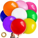 36 inch Giant Balloon 9 PCS Assorted Colour Big Balloon Jumbo Latex Balloon Decorations for Wedding Birthday Party Baby Shower Carnival (Assorted balloon 36 inch)