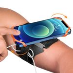 VUP Running Armband 360°Rotatable for iPhone 15/14/13/Pro Max/Pro/Mini/12/11/SE/Xs/XR/X/8/7/Plus, Fits All 4-6.7 Inch Smartphones, with Key Holder Phone Armband for Running Hiking Biking (Orange)