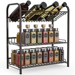 Spice Rack Free Standing Organizer 3 Tier Seasoning Rack Metal Shelf, Countertop Cabinet Storage Shelf Organizer for Kitchen Bathroom, Bedroom holder(Bronze)