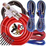 Complete 4 Channels 2000W Gravity 4 Gauge Amplifier Installation Wiring Kit Amp Pk1 4 Ga Red - for Installer and DIY Hobbyist - Perfect for Car/Truck/Motorcycle/Rv/ATV