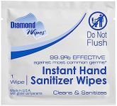 Diamond Wipes, Instant Hand Sanitizer Wipes, 65% Alcohol Wipes, 1000 ct 6 x 5 inches Individually Packed Hand Wipes with Vitamin E and Aloe Vera