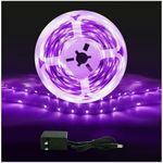 roperry 40ft LED Black Light Strip Kit, 720 Units Lamp Beads, Non-Waterproof Blacklights for Glow Party, Indoor Birthday, Body Paint,Halloween (Indoor)