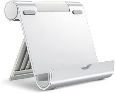 JETech Supporto Tablet, Regolabile Porta Tablet da Tavolo, Pieghevole Dock per iPad/iPad Pro/Air/Mini, Galaxy Tab A8/A7 Lite/A7/S8/S7, Tab/Phones(4-13"), Argento
