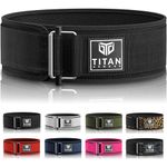 Titan Armour® Premium Self-Locking Weight Lifting Belt | Gym belt: Crossfit, Powerlifting, Deadlift, Olympic Lifts, Squats | Functional Weightlifting Belt | Men & Women | UK Brand (Black, Medium)