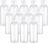 Tancano Plastic Travel Bottles, Clear 3.4oz/100ml Empty Lotion Bottle Small Squeeze Bottle Containers with Flip Cap for Shampoo Conditioner Toiletries 12 pack