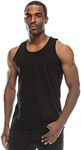 JC DISTRO Mens Hipster Hip Hop Basic Workout Solid Black Tank Top Large