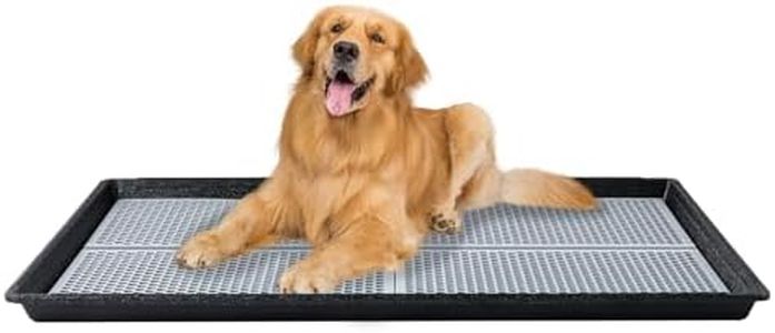 HQ4us Dog Pee Pad Holder Tray with Grate 45”×34”, Large Dog Litter Box Toilet, Puppy Pee Pad Holder, Less Mess, Dog Potty Indoor Outdoor for Balcony