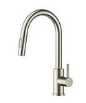 FORIOUS Kitchen Taps, Kitchen Taps Mixer with High Arc Spout Swivels 360° Single Handle Two Spray Function, Pull Down 26in Flexible Hose, Brushed Nickel