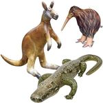 Jet Creations Life 3-PK, Kangaroo, Kiwi Bird, Alligator, Inflatable Toy for Endless Fun Decor Party Balloons for Kids Adults Birthday, Halloween, Cold Weather Decoration