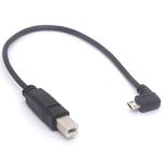 Tomost Angled Micro USB OTG to Standard USB B Type Printer for Scanner HD Extension Hard Disk (25cm)