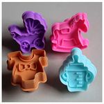 Cake Decor 4 Pc Baby Shower Plastic Biscuit Cutter Plunger Cutter