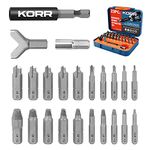 KORR Tools KIBPP030 23pc Screw Extractor Set Quickly Removing Stripped, Broken, Stuck or Damaged Bolts & Screws