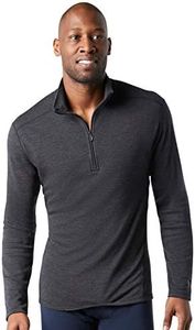 Smartwool Men's Base Layer Merino 250 Baselayer 1/4 Zip, Charcoal Heather, L