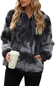 Yanekop Fuzzy Sweater for Women Plus Size Hoodies Sherpa Hoodies Womens Gifts Tie Dye Sweatshirts for Women(C Grey Mixed,S)