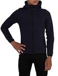 TCA Boys and Girls Revolution Tech Workout Thermal Running Hoodie Jacket with Zip Pockets - Navy Marl, 8-10 Years