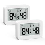 DOOMAY 2-Pack Mini Hygrometer Indoor Thermometer, Humidity Gauge with Celsius (℃), Humidity Meter Digital Temperature Monitor for Greenhouse Babyroom Cellar Reptile Incubator Closet