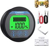 CAMWAY Battery Monitor 8-120V 0-500A Voltmeter Ammeter Voltage Current Meter Backlight Waterproof Auto Car Motor Boat Caravan RV Motorhome Golf Cart,etc