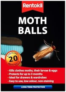 Rentokil Moth Balls Pack of 20 – Clear, Odorless Pest Control
