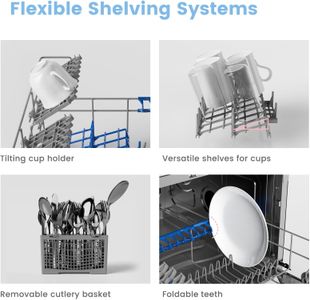 COMFEE Tabletop Dishwasher – Compact Silver Countertop Dishwasher