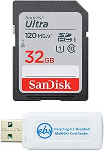 SanDisk 32GB SDHC SD Ultra Memory Card Class 10 Works with Sony Cyber-Shot DSC-W800, W830, W810 Digital Camera (SDSDUN4-032G-GN6IN) Bundle with 1 Everything But Stromboli Multi-Slot Card Reader