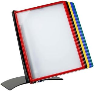 DJOIS by Tarifold - Desktop Reference & Display System - Durable Metal Base & Polypropylene - Letter-Size - 10 Double-Sided Pockets - 20 Sheet Capacity - Easy-Load- Made in Denmark - Assorted