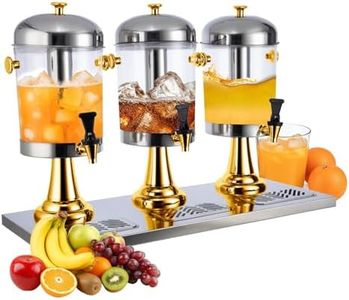 WELKOR 6.34 Gallon Beverage Dispenser,Stainless Steel Drink Dispensers, Juice Dispenser with Ice Core, Leak-proof Spigot and Detachable Drip Tray for Parties, Weddings (GOLD)