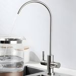 InArt Drinking Water Faucet for Kitchen Sink - Stainless Steel, Brushed Nickel Finish, 360 Swivel, Non-Air Gap RO Faucet with 2-Year Warranty SS304, Two Way Water Drinking Faucet with Dual Handles