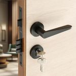 LAPO Deluxe Door Lock for Main Door, Door Lock for Bedroom, Mortise Door Lock Set, Door Lock Handles Set with 3 Brass Key for Home,Office,Hotel | Black finish | 3 Years Warranty Ro-162