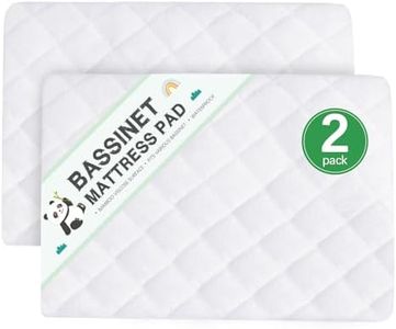 Waterproof Cradle Bassinet Mattress Protector, Fit for 36" × 18" Standard Cradle Bassinet Mattress, Ultra Soft Breathable, Viscose Made from Bamboo Surface, 2 Pack, Washer & Dryer