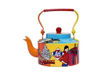 A Krazy Mug Handmade Colourful Décorative Traditional Aamchi Mumbai Design Desi Tea Chai Aluminium Kettle (1.25 L)