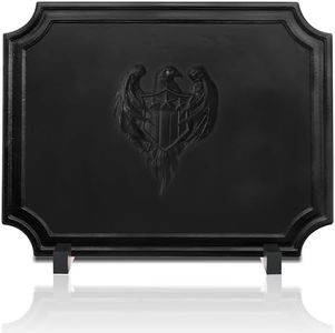 SIMOND STORE - Cast Iron Fire Back 20 Inch - Firebacks for Fireplace with Feet - Fireback Reflector Plate for Heat Reflection and Wall Protection and Aesthetic Decoration